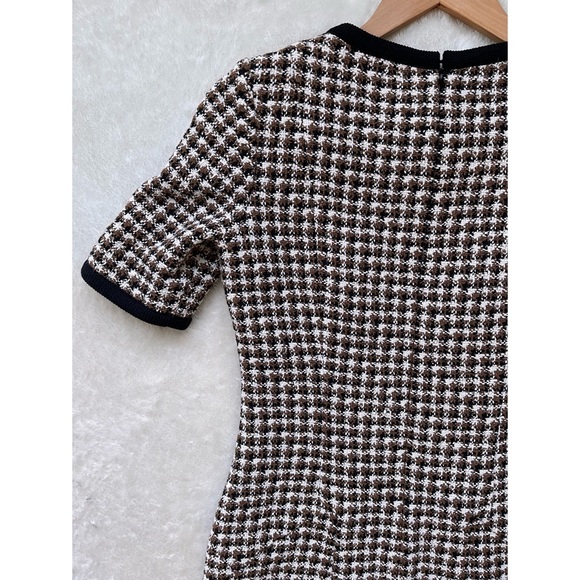 Brooks Brothers Brown & Black Checked Tweed A-Line Dress, Size 0 - Picture 15 of 16